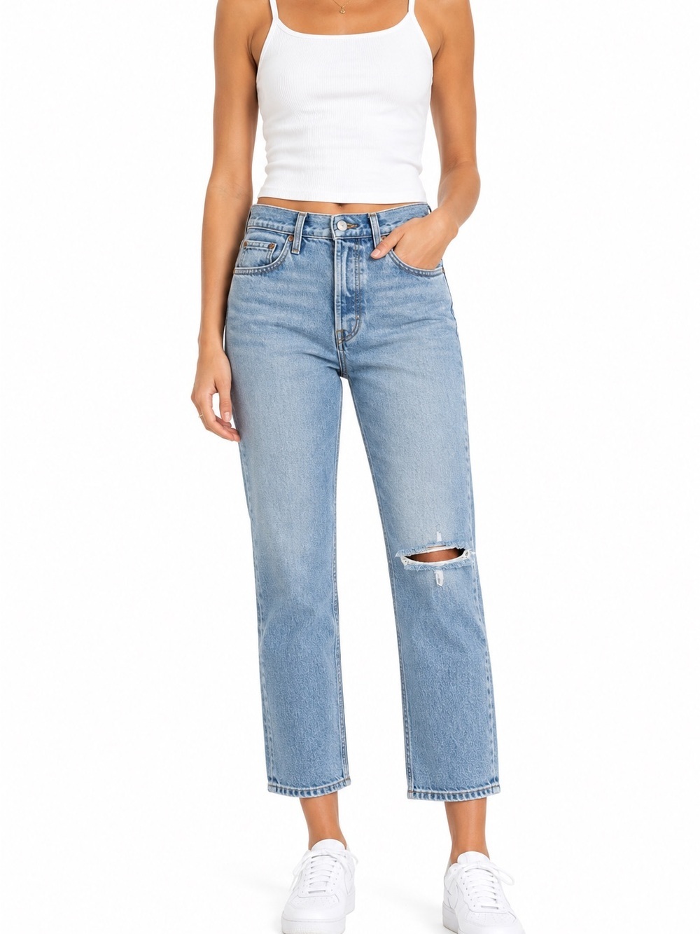 Levis Women’s Wedgie Straight Leg Denim Jeans 25” x 26” Light Wash